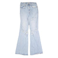 LEVI'S Womens Light Blue Denim Regular Fit Flared Jeans W27 L30 Distressed