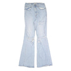LEVI'S Womens Light Blue Denim Regular Fit Flared Jeans W27 L30 Distressed
