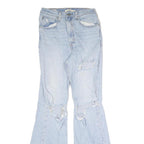 LEVI'S Womens Light Blue Denim Regular Fit Flared Jeans W27 L30 Distressed