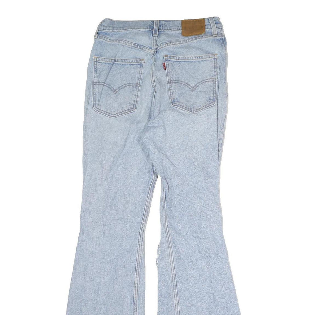 LEVI'S Womens Light Blue Denim Regular Fit Flared Jeans W27 L30 Distressed