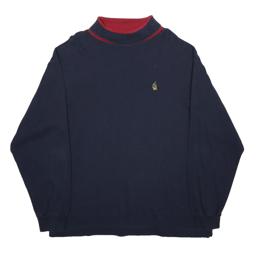 NAUTICA Mens Navy Blue & Red Crew Neck Sweatshirt XL Cotton Pullover Casual