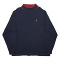 NAUTICA Mens Navy Blue & Red Crew Neck Sweatshirt XL Cotton Pullover Casual