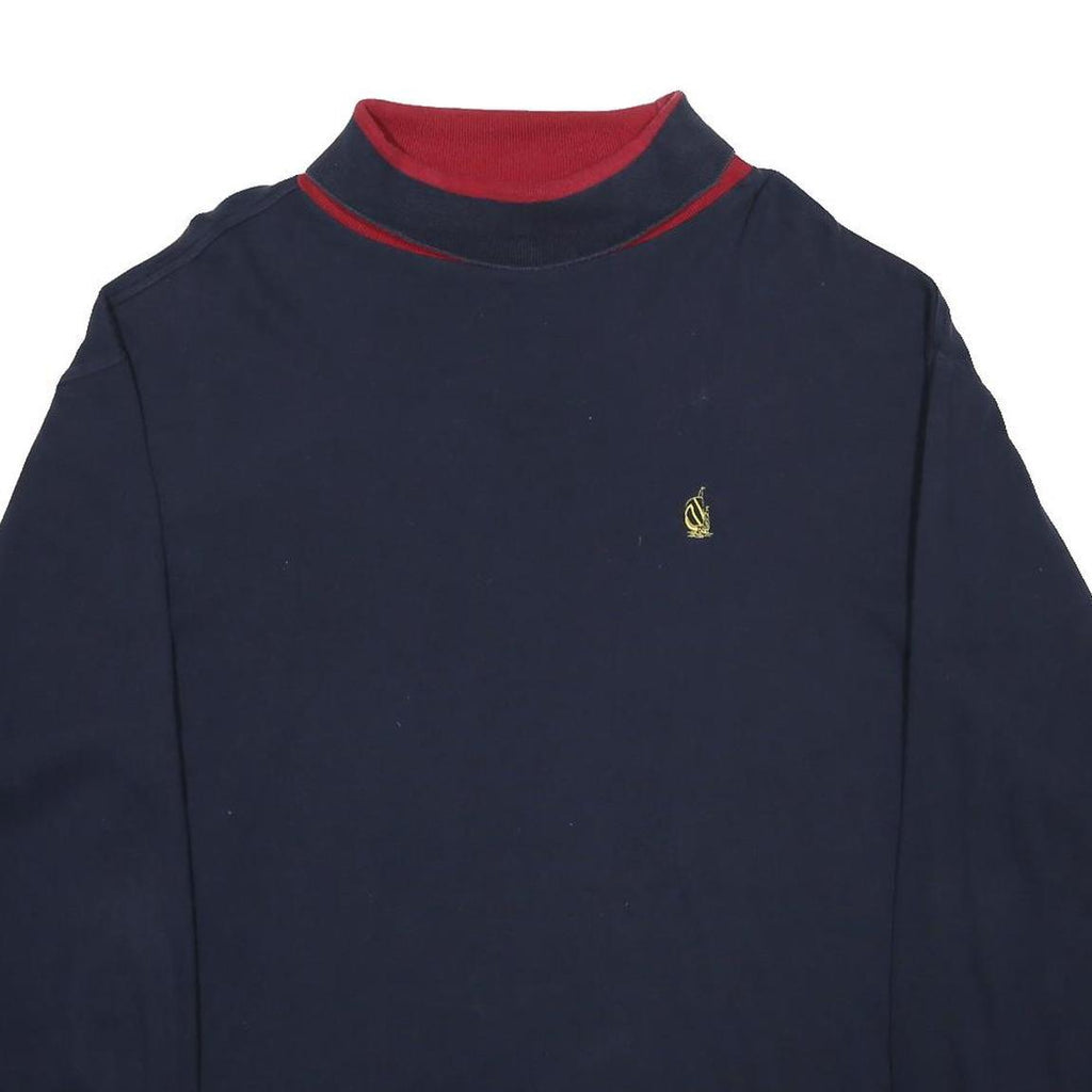 NAUTICA Mens Navy Blue & Red Crew Neck Sweatshirt XL Cotton Pullover Casual
