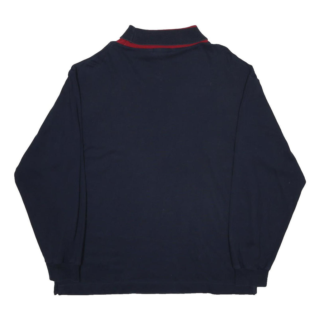 NAUTICA Mens Navy Blue & Red Crew Neck Sweatshirt XL Cotton Pullover Casual