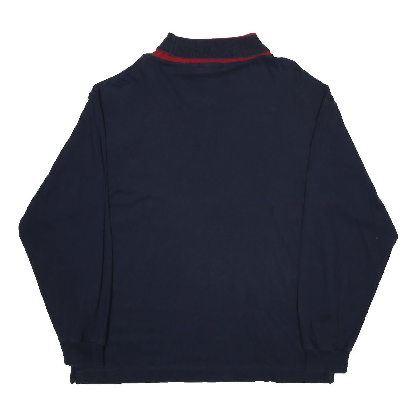 NAUTICA Mens Navy Blue & Red Crew Neck Sweatshirt XL Cotton Pullover Casual