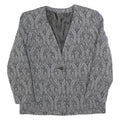 MARINA RINALDI Womens Black Jacket M Polyester Blend Button Paisley Pattern
