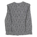 MARINA RINALDI Womens Black Jacket M Polyester Blend Button Paisley Pattern