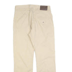 TOMMY HILFIGER Mens Cotton Blend Beige Regular Straight Trousers W34 L32 Classic