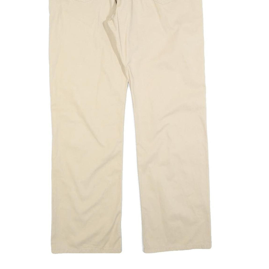 TOMMY HILFIGER Mens Cotton Blend Beige Regular Straight Trousers W34 L32 Classic