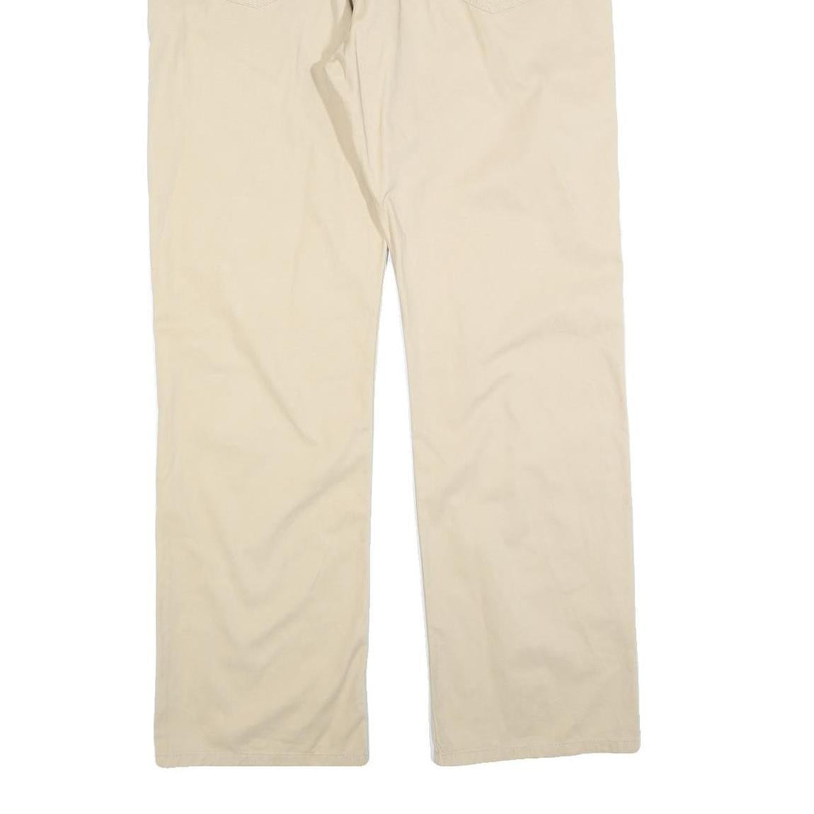 TOMMY HILFIGER Mens Cotton Blend Beige Regular Straight Trousers W34 L32 Classic