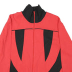 Mens Red & Black Zip Polyester Blend Casual Jacket L Plain Colourblock
