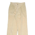 Mens Beige Cotton Blend Regular Fit Straight Leg Trousers W27 L29 Casual Wear