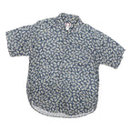 CHIAMARE Mens Blue & White Floral Rayon Shirt M Summer Casual Button