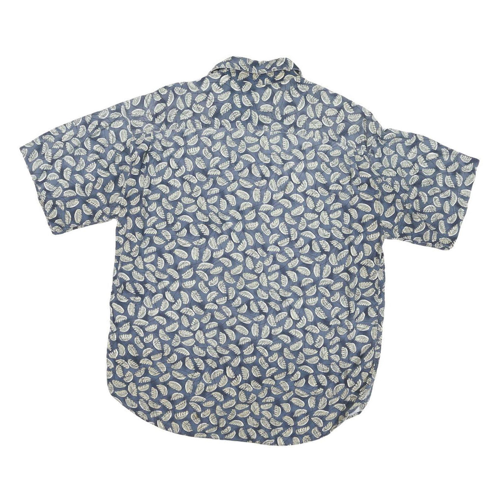 CHIAMARE Mens Blue & White Floral Rayon Shirt M Summer Casual Button