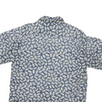 CHIAMARE Mens Blue & White Floral Rayon Shirt M Summer Casual Button