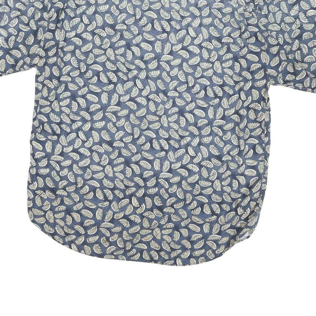CHIAMARE Mens Blue & White Floral Rayon Shirt M Summer Casual Button