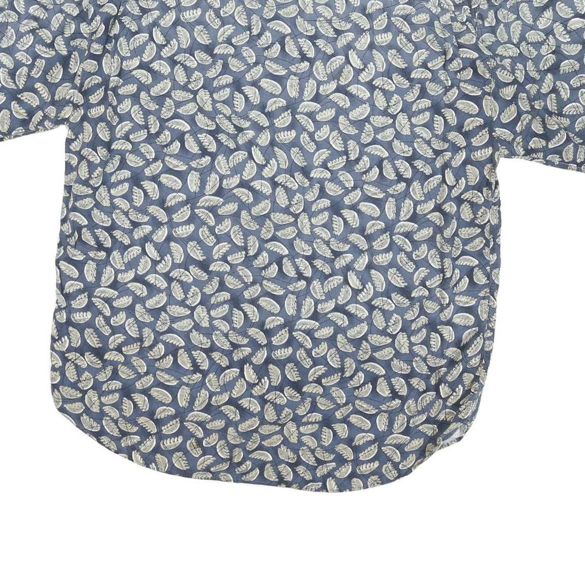CHIAMARE Mens Blue & White Floral Rayon Shirt M Summer Casual Button