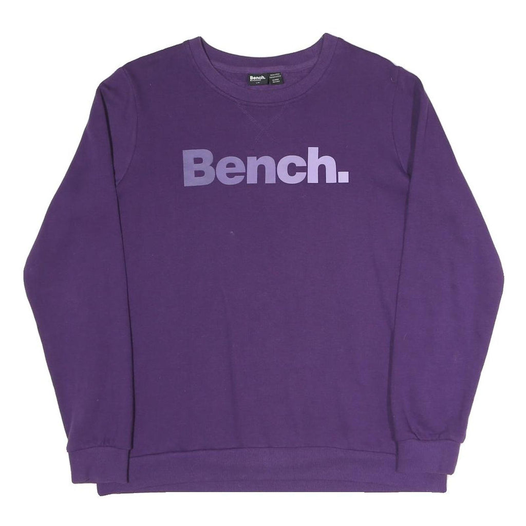 BENCH Womens Purple Crew Neck L Sweatshirt Cotton Blend Pullover Casual