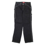 DICKIES Carpenter Workwear Womens Trousers Black Regular Straight W28 L30