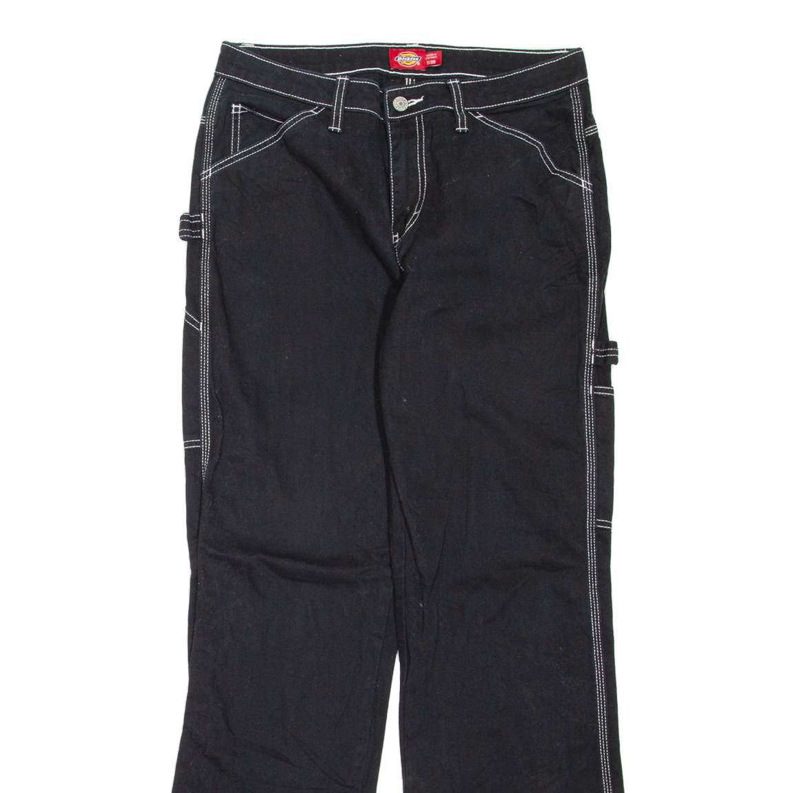 DICKIES Carpenter Workwear Womens Trousers Black Regular Straight W28 L30