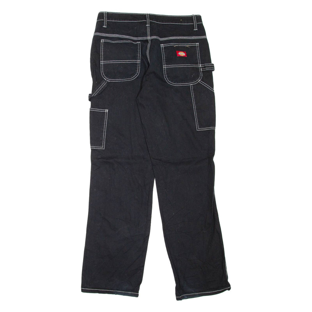 DICKIES Carpenter Workwear Womens Trousers Black Regular Straight W28 L30