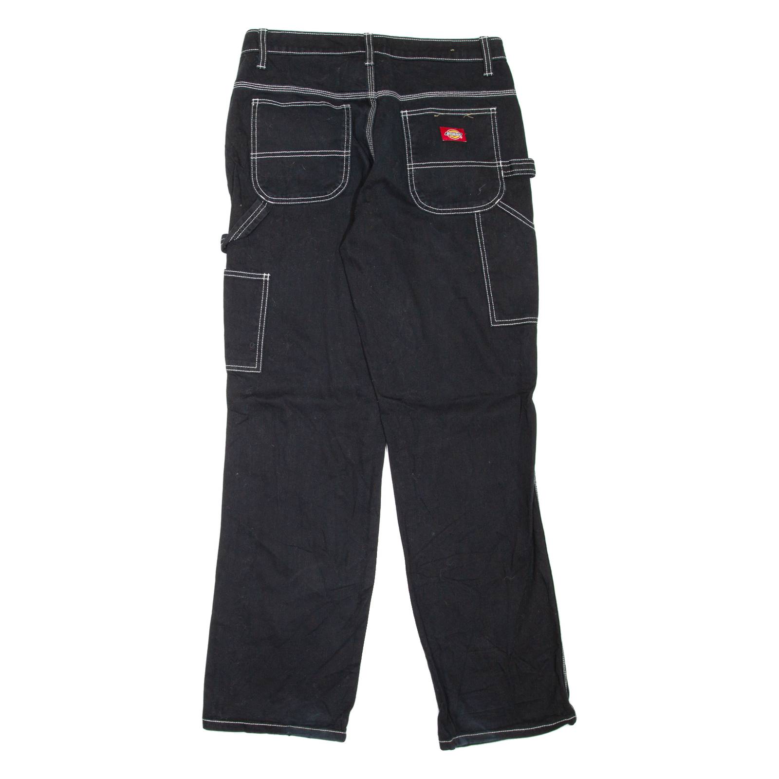 DICKIES Carpenter Workwear Womens Trousers Black Regular Straight W28 L30