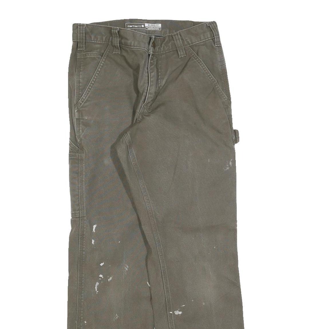 CARHARTT Mens Cotton Brown Relaxed Straight Trousers W28 L30 Workwear Durable