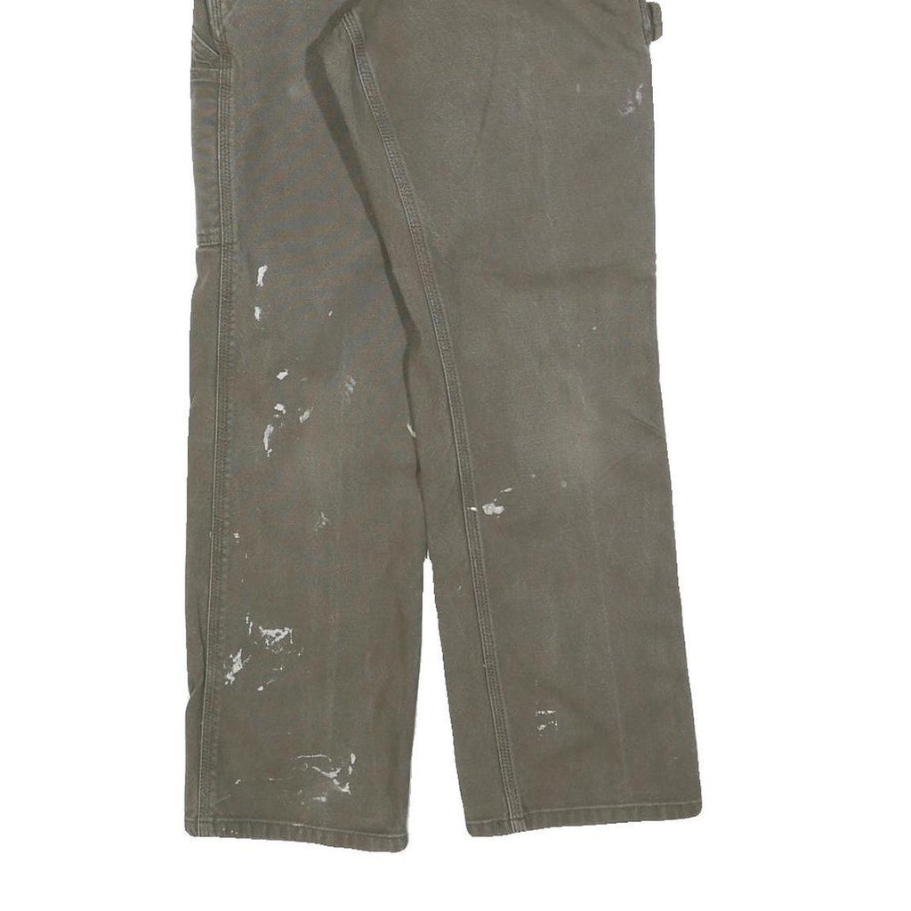 CARHARTT Mens Cotton Brown Relaxed Straight Trousers W28 L30 Workwear Durable