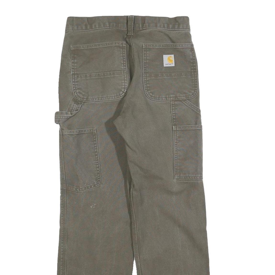 CARHARTT Mens Cotton Brown Relaxed Straight Trousers W28 L30 Workwear Durable