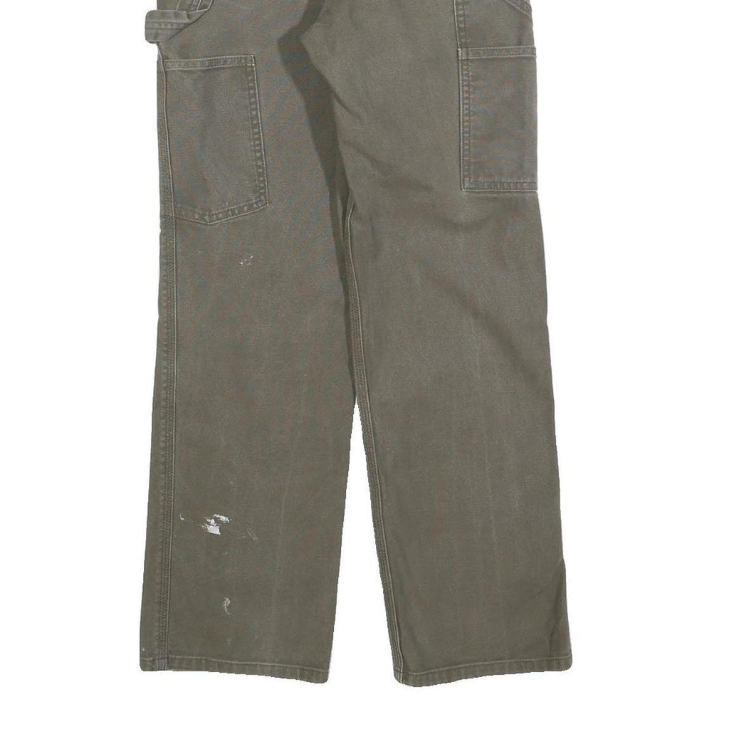 CARHARTT Mens Cotton Brown Relaxed Straight Trousers W28 L30 Workwear Durable