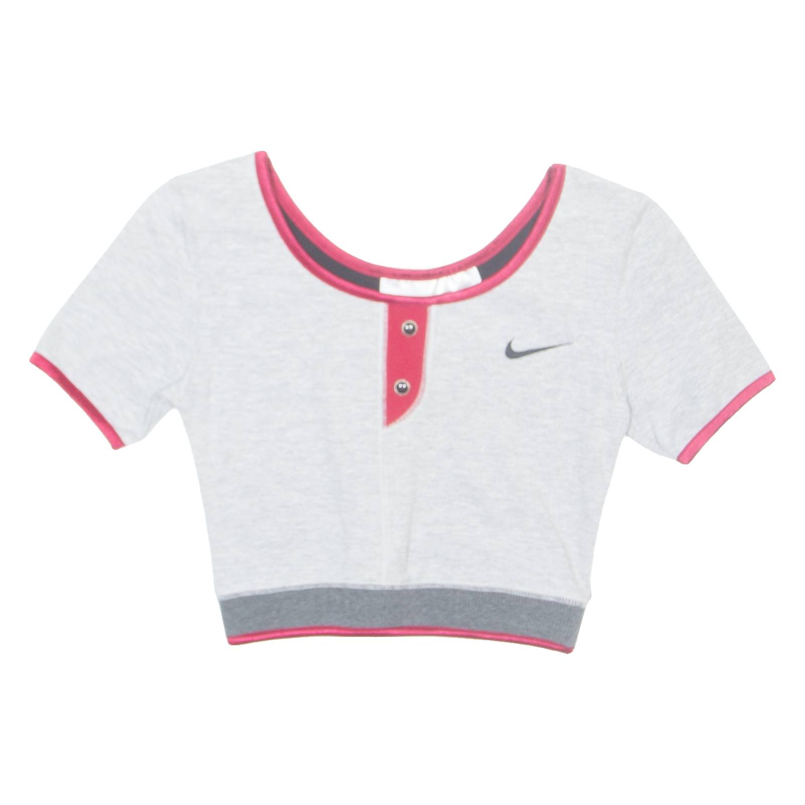 NIKE Cropped Womens T-Shirt Grey UK 6