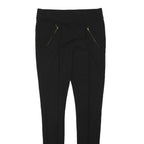 PAPAYA Womens Black Cotton Blend Regular Skinny Trousers W28 L28 Zipper Pockets