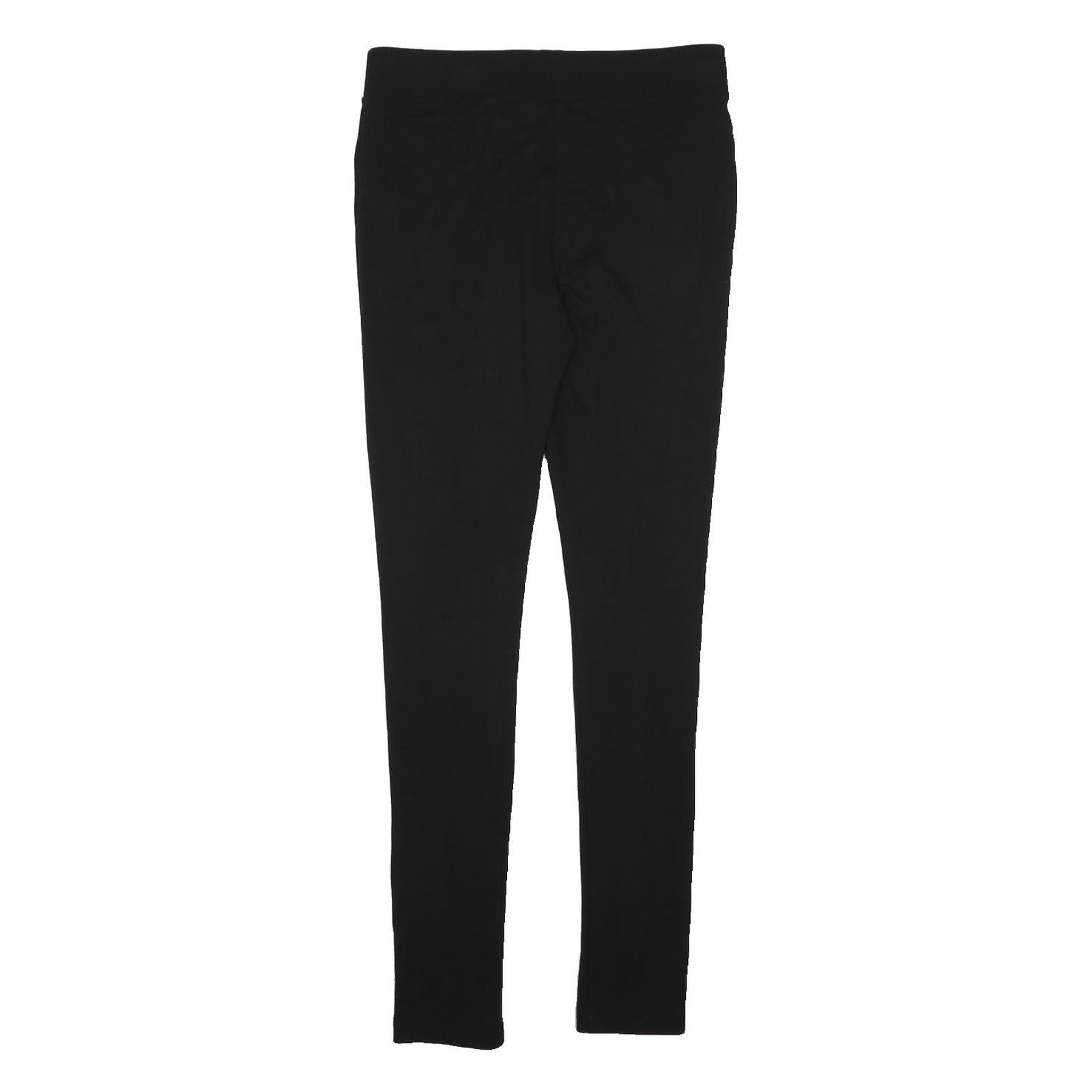 PAPAYA Womens Black Cotton Blend Regular Skinny Trousers W28 L28 Zipper Pockets