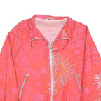 LUHTA Womens Red Pink Floral Print Zip Jacket M Polyester Blend Lightweight