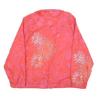 LUHTA Womens Red Pink Floral Print Zip Jacket M Polyester Blend Lightweight