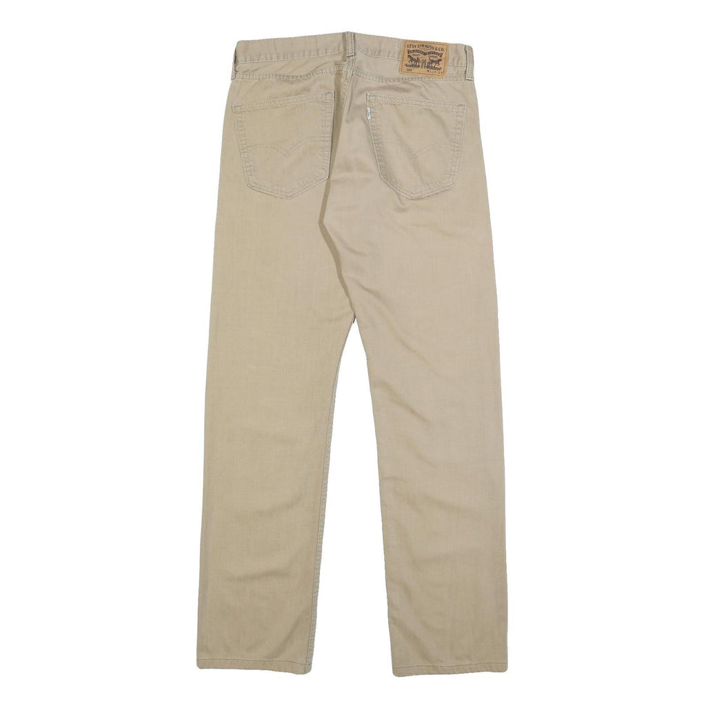 LEVI'S Mens Cotton Beige Regular Straight Trousers W32 L34 Casual Classic Zip