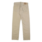 LEVI'S Mens Cotton Beige Regular Straight Trousers W32 L34 Casual Classic Zip