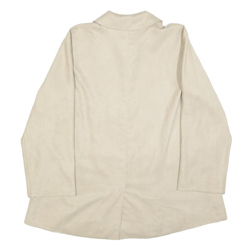 MAX MARA Womens Beige Button Jacket UK 8 Polyester Classic Elegant