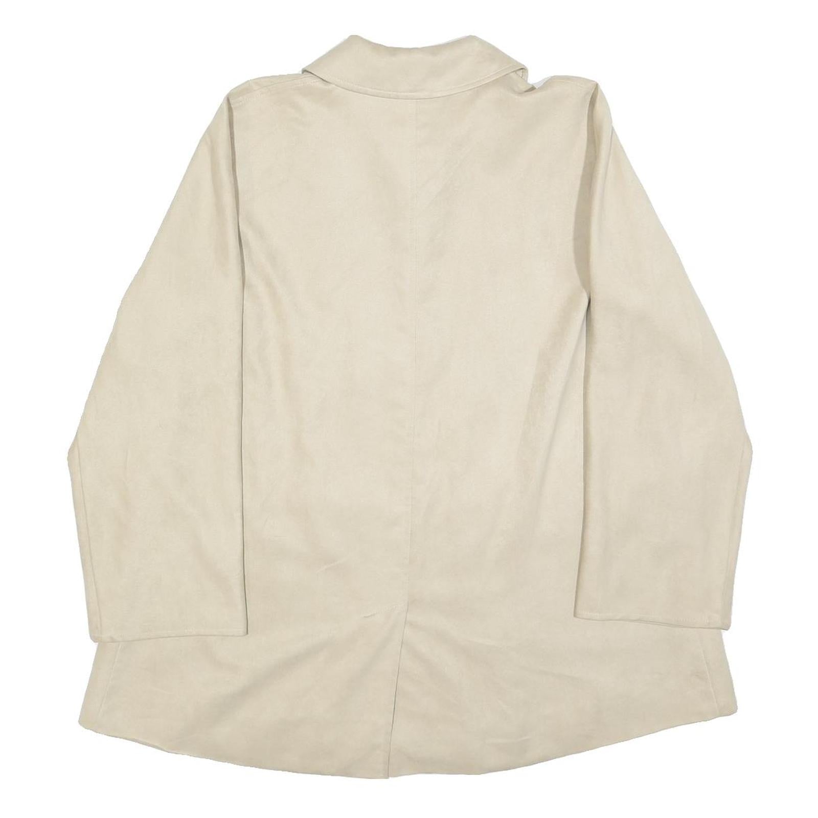 MAX MARA Womens Beige Button Jacket UK 8 Polyester Classic Elegant