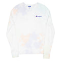 CHAMPION Tie-dye Womens T-Shirt White Long Sleeve S