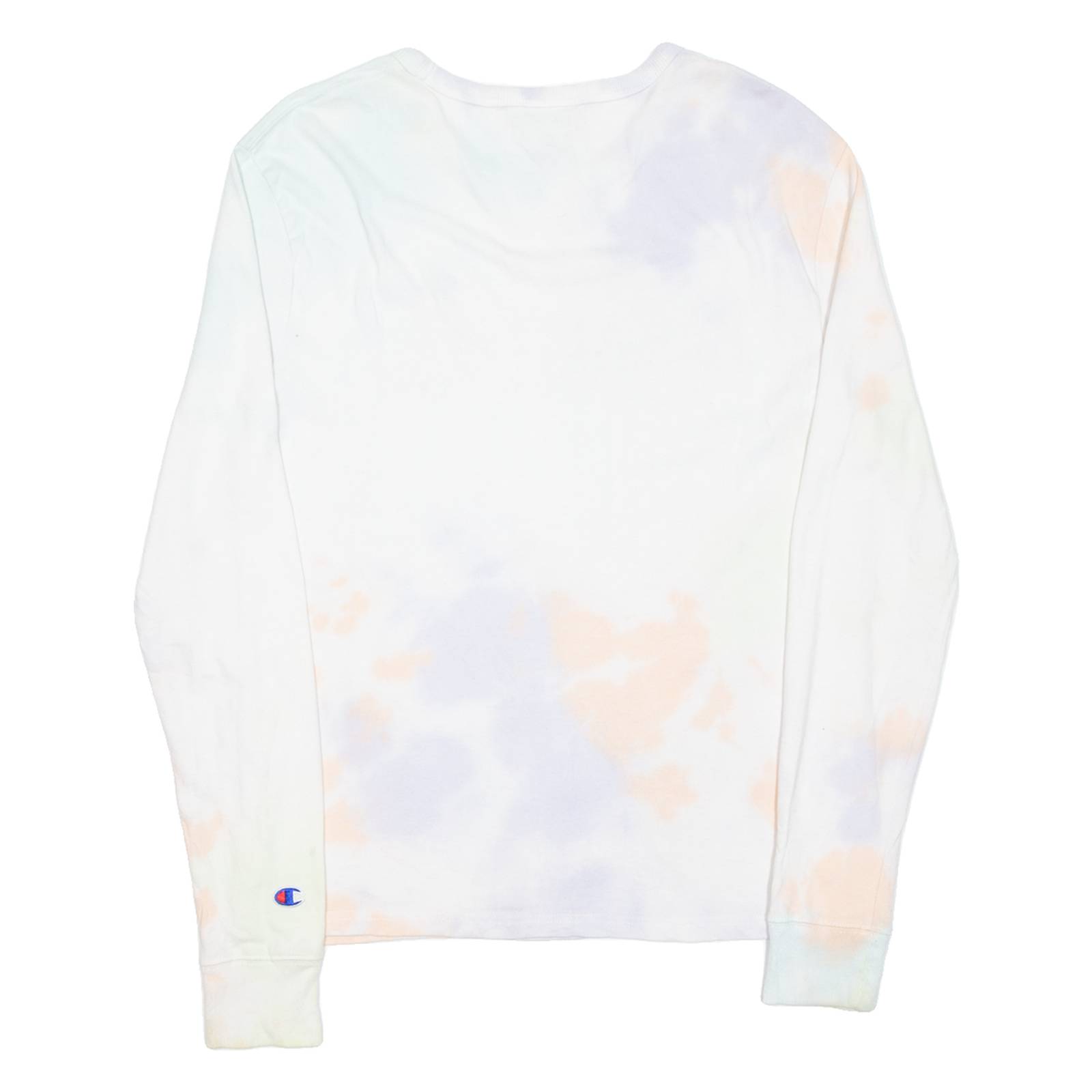 CHAMPION Tie-dye Womens T-Shirt White Long Sleeve S