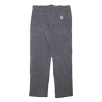 CARHARTT Mens Cotton Blend Black Relaxed Straight Trousers W33 L30 Workwear