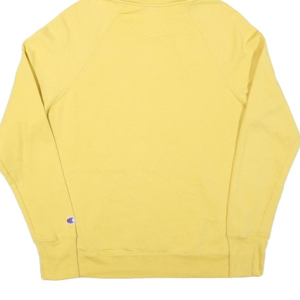 CHAMPION Mens Yellow Hoodie M Cotton Blend Pullover Casual Sweatshirt