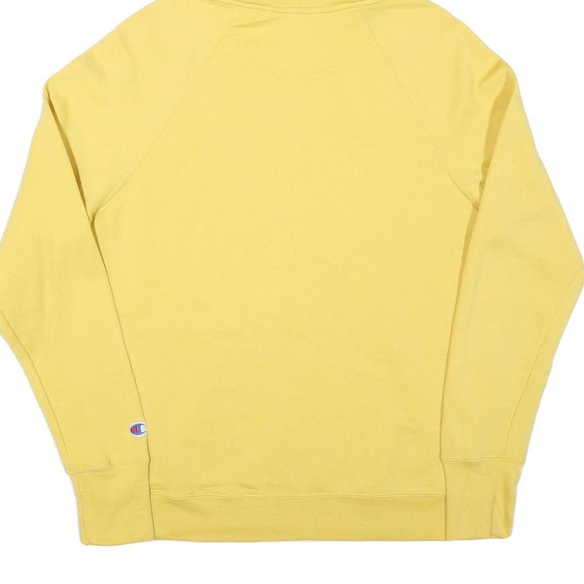 CHAMPION Mens Yellow Hoodie M Cotton Blend Pullover Casual Sweatshirt