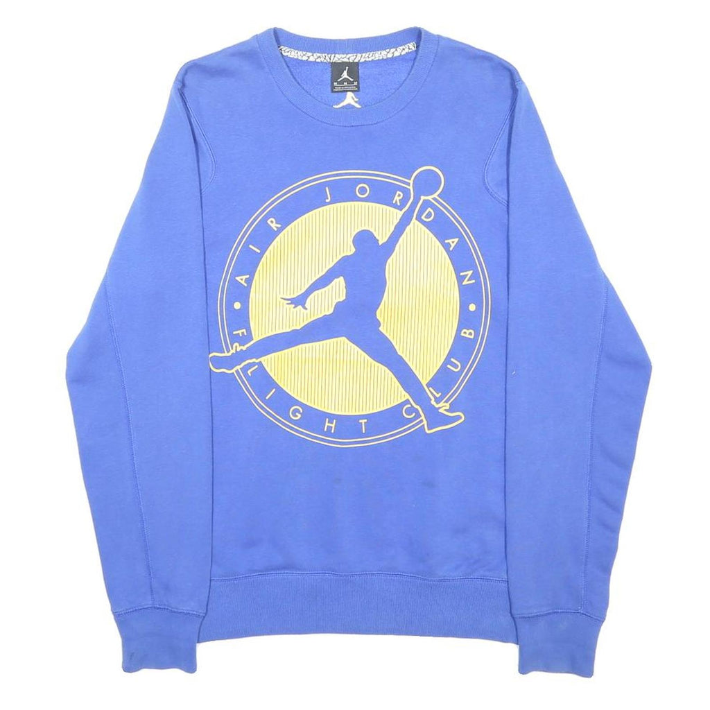 AIR JORDAN Mens Blue Crew Neck M Flight Club Cotton Blend Sweatshirt
