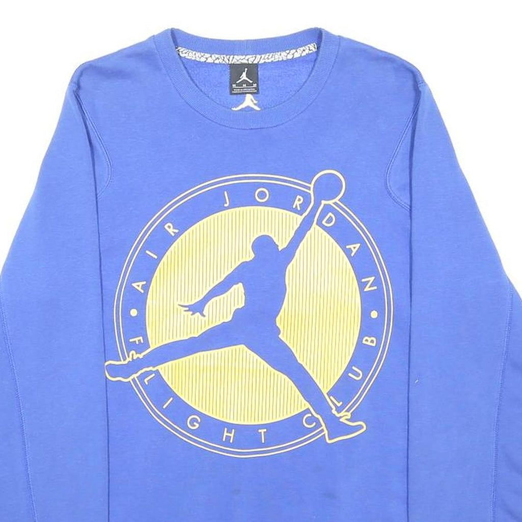 AIR JORDAN Mens Blue Crew Neck M Flight Club Cotton Blend Sweatshirt