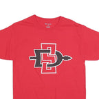 CHAMPION Mens Red Graphic T-Shirt M Short Sleeve Crew Neck Logo Cotton Blend