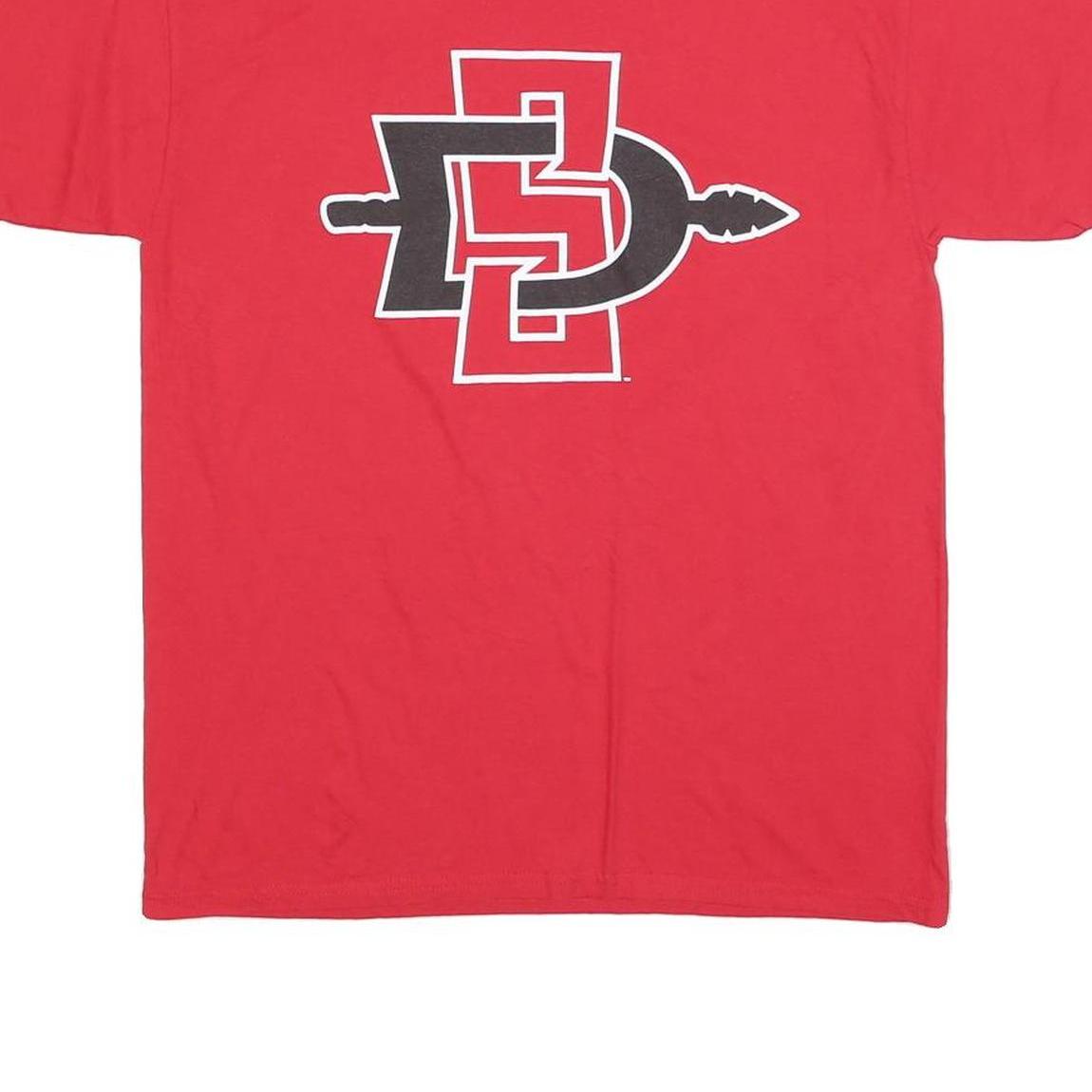 CHAMPION Mens Red Graphic T-Shirt M Short Sleeve Crew Neck Logo Cotton Blend