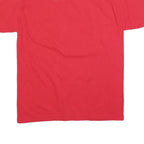 CHAMPION Mens Red Graphic T-Shirt M Short Sleeve Crew Neck Logo Cotton Blend