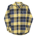 LACOSTE Mens Yellow & Blue Check Shirt M Casual Cotton Long Sleeve Button Collar